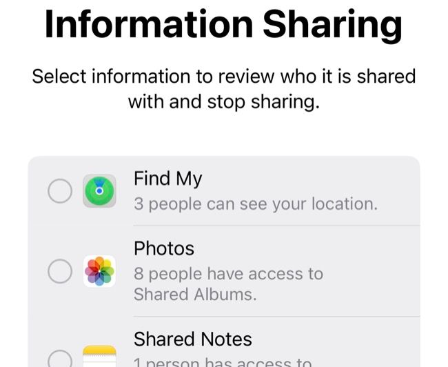 Manage shared app information with Safety Check