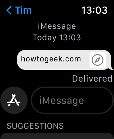 Tappable link in Messages for Apple Watch