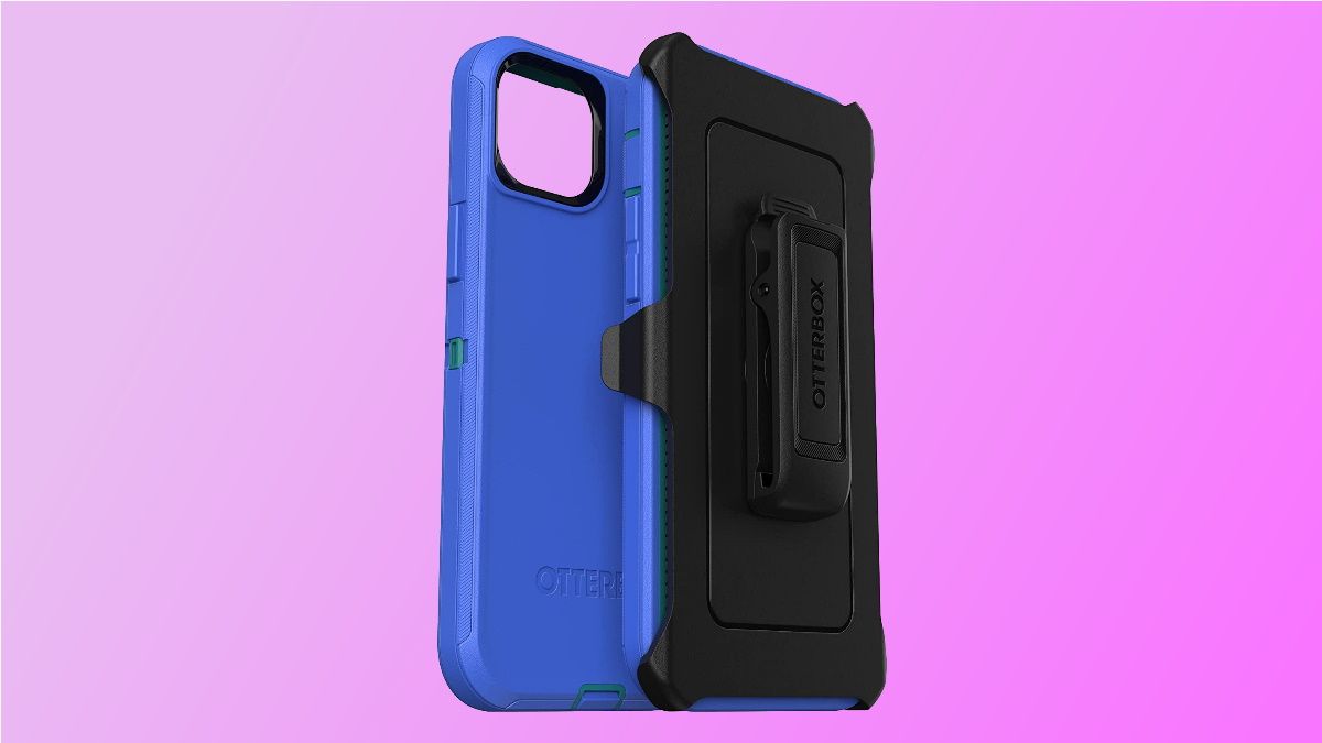 Otterbox defenders case on pink background