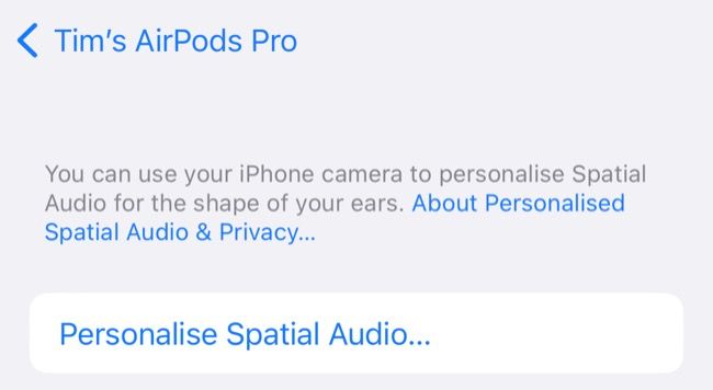 Proceed with Personalized Spatial Audio setup