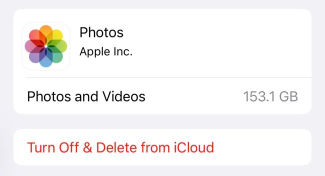 Photos stored in iCloud