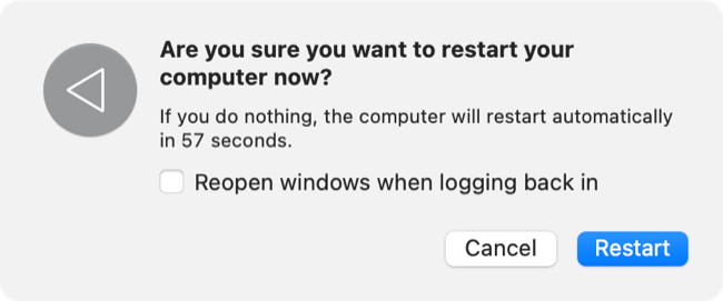 Restart macOS without reopening applications on login