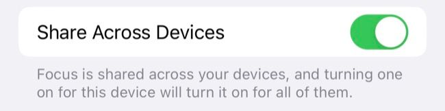 Share Focus settings between Apple devices