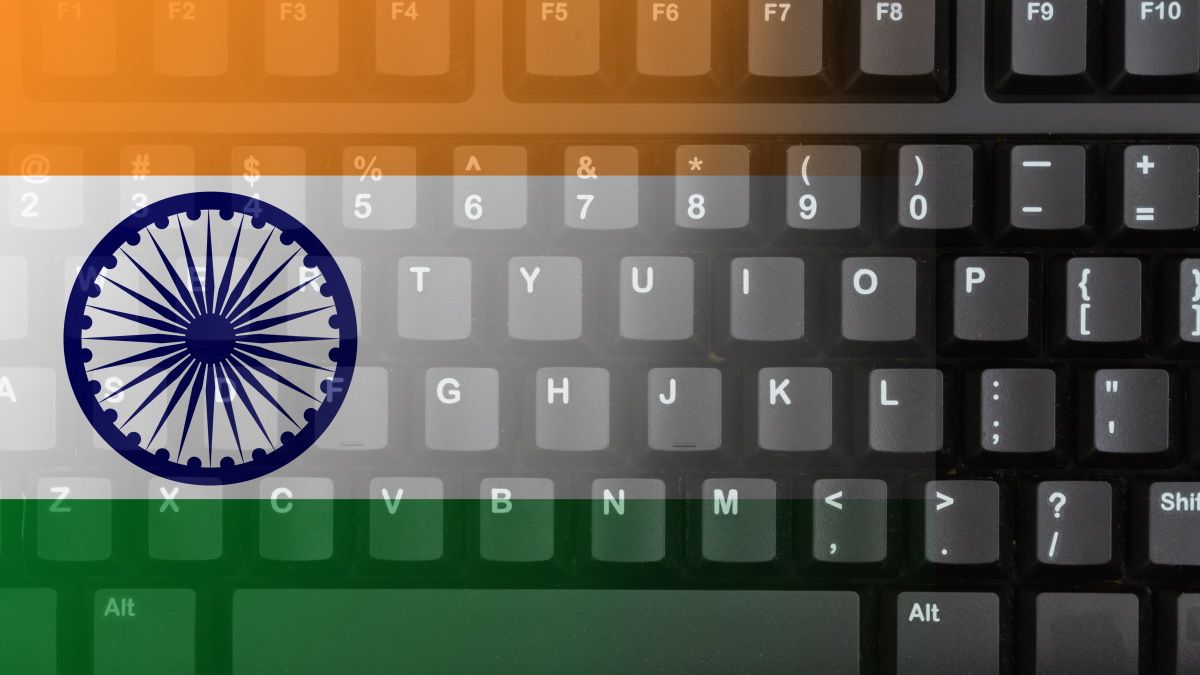 The Indian flag on a keyboard.