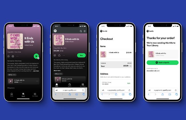 Buying audiobooks on Spotify.