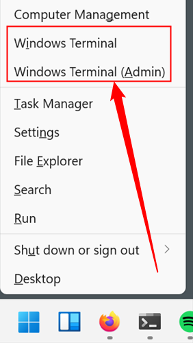 Hit Windows+X to open the Power User Menu, then tap i to open the Windows Terminal.