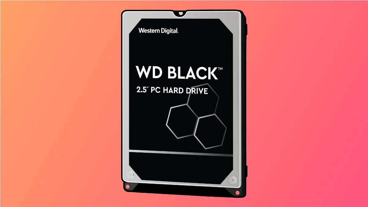 Disque dur WD Black sur fond orange