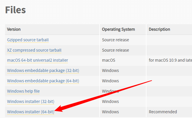 Click "Windows Installer (64-bit)."