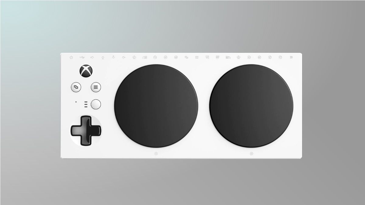Manette adaptative Xbox sur fond gris