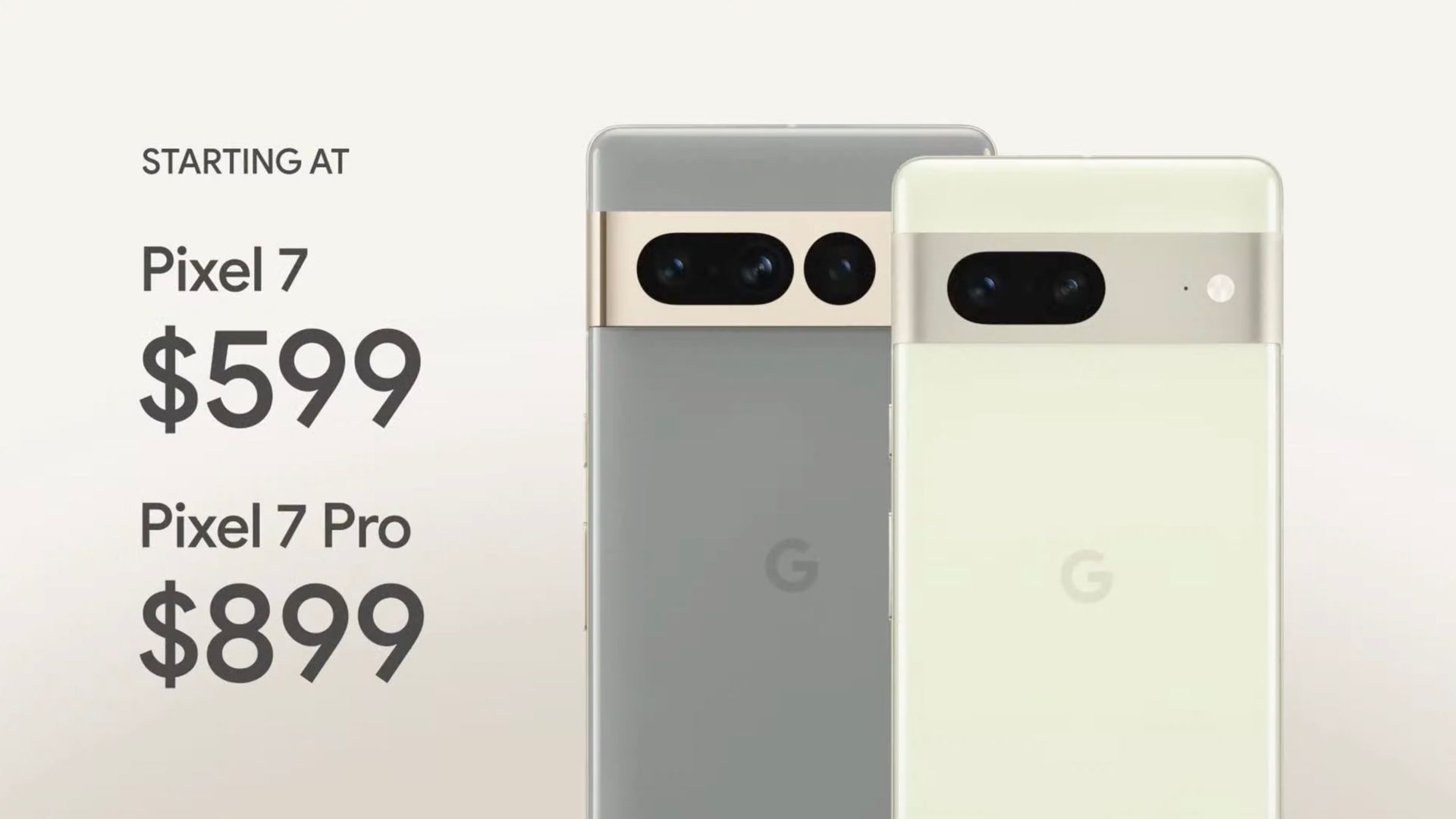 Pixel 7 and Pixel 7 Pro Pricing