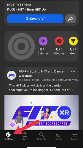Quest App Open Explore tab
