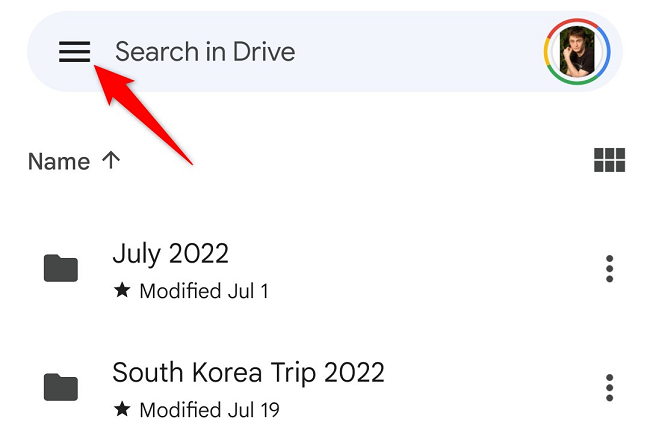 Select the hamburger menu in the top-left corner.