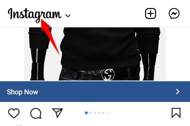 Select the Instagram logo at the top-left corner.