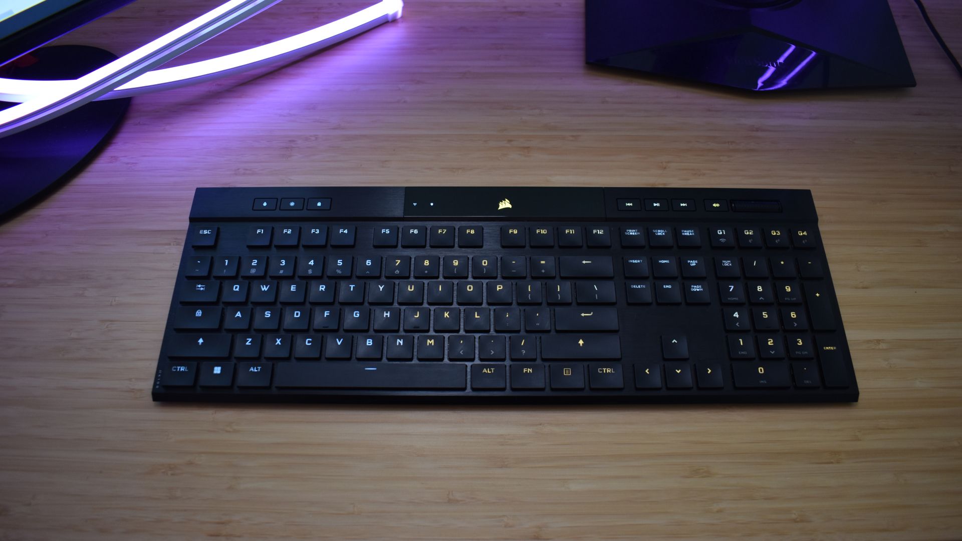 Corsair K100 Air Wireless keyboard resting on desk