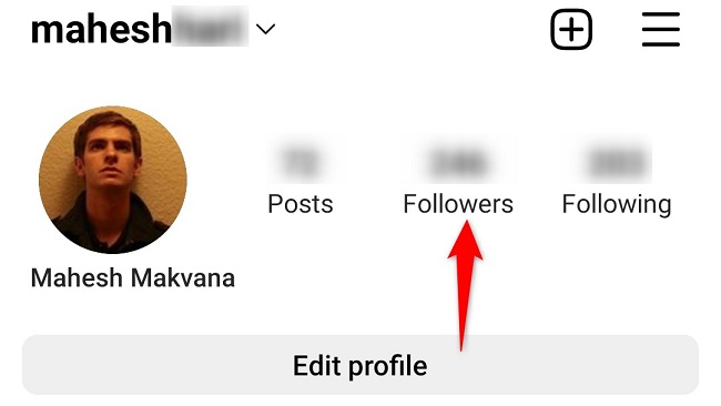 Tap "Followers" at the top.
