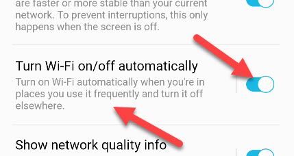 Toggle on &quot;Turn Wi-Fi On/Off Automatically.&quot;