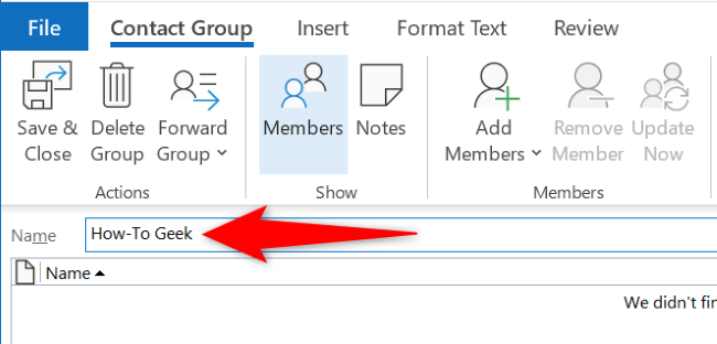 Enter the group name in "Name."