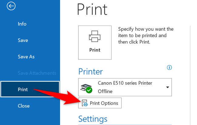 Select "Print Options" on the right.