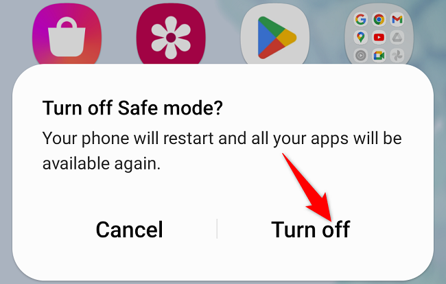 Choose "Turn Off" in the prompt.