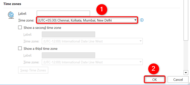 Select the new time zone from &ldquo;Time Zone&rdquo; and click &ldquo;OK.&quot;
