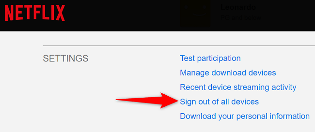 Choose "Sign Out of All Devices."