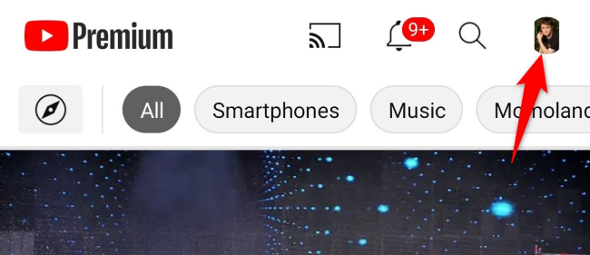 Select the profile icon in the top-right corner.