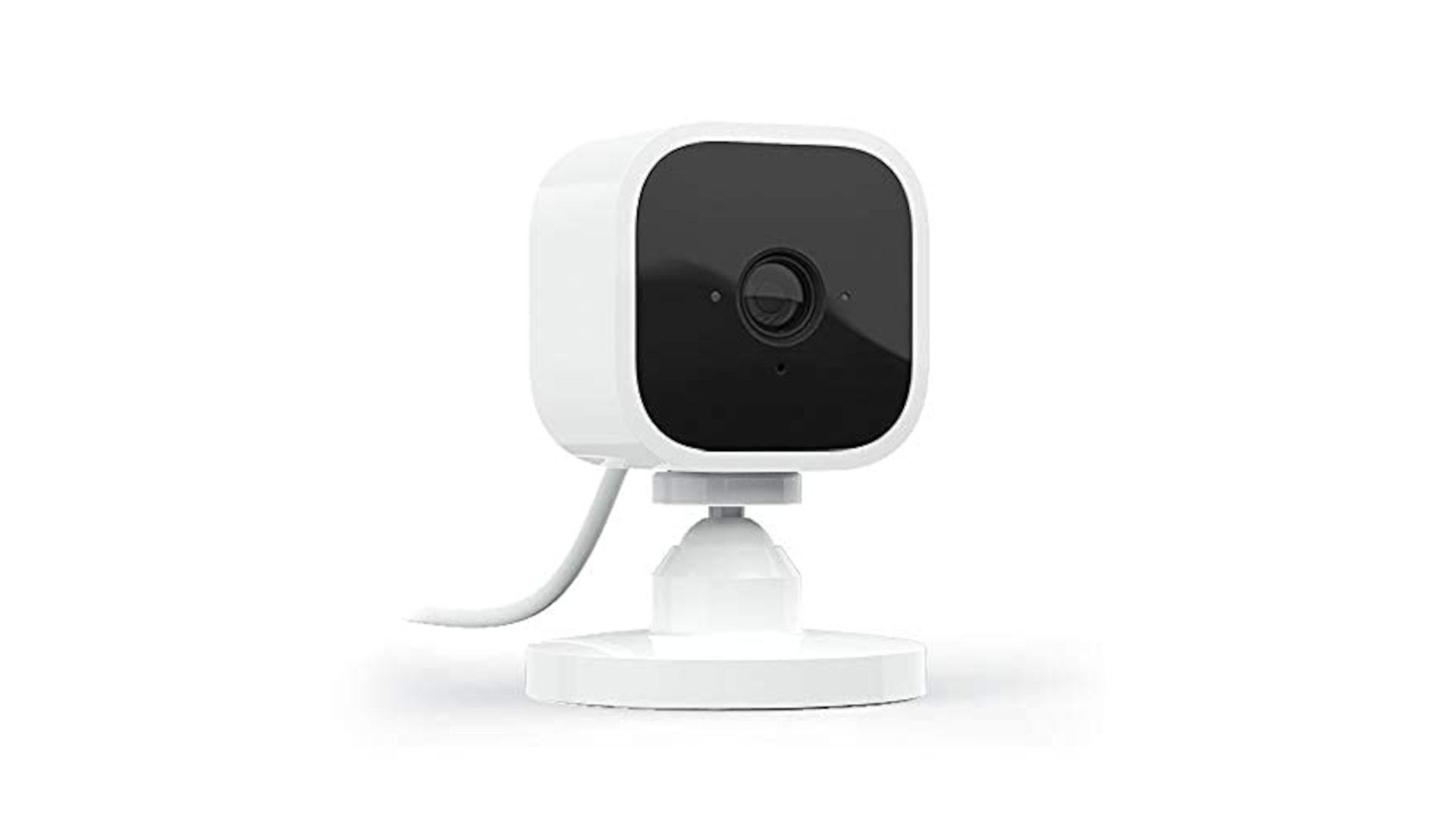 A Blink Mini camera is shown on a white background.