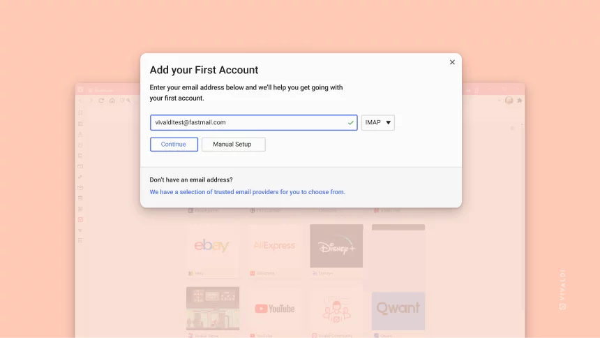 Vivaldi Mail setup screenshot