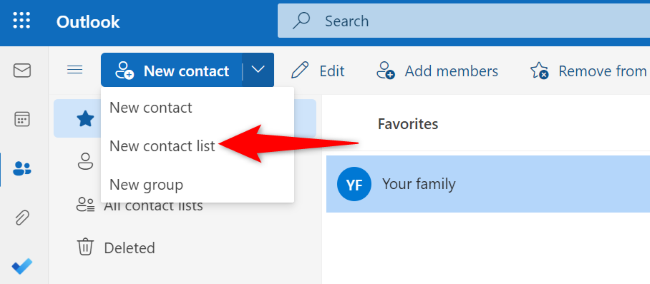 Select "New Contact List" from the options.