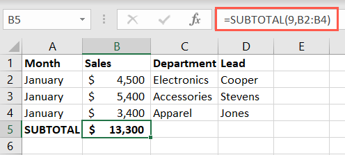 Sub Total Image How to Use the SUBTOTAL Function in Microsoft Excel