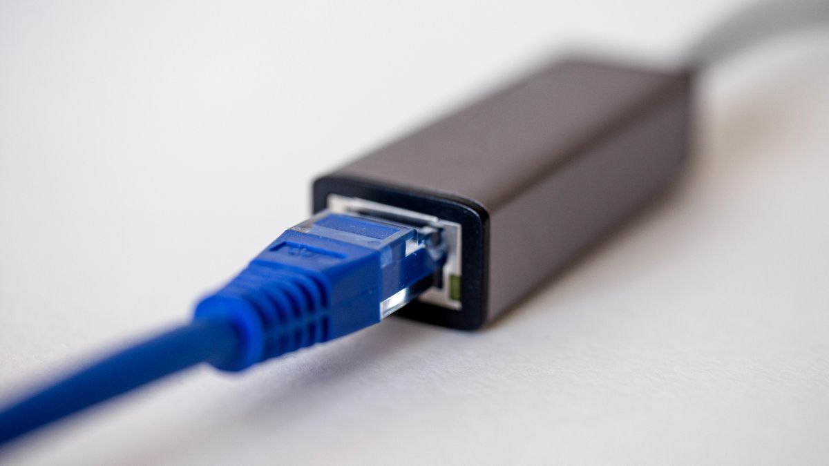 Ethernet cable inside of an adapter