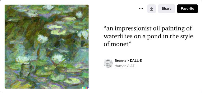 A painting done by an AI art tool in the style of Monet