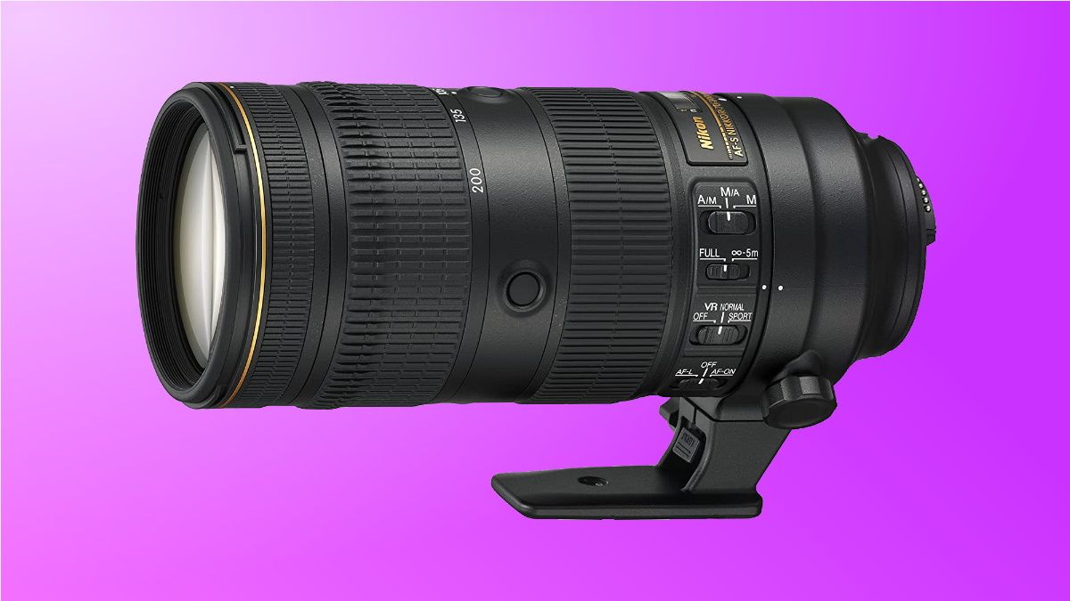 Nikon 70-200mm on purple background