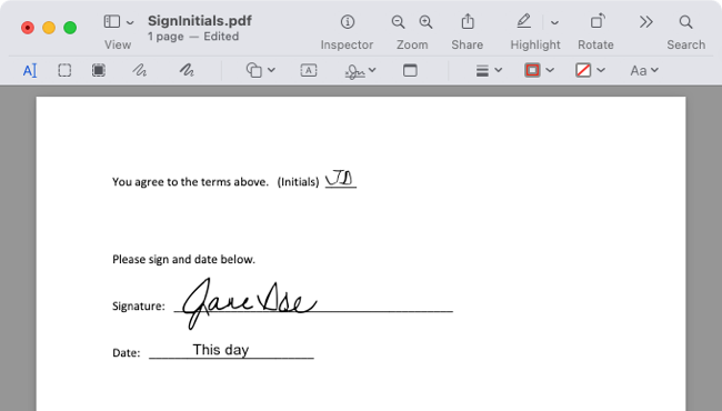 Signature in Preview