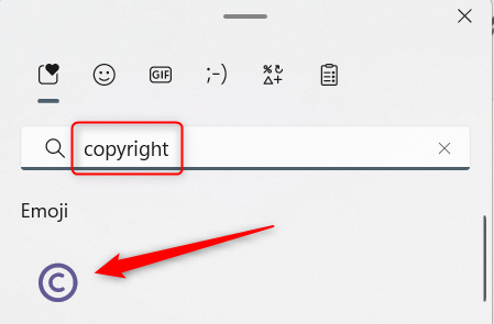 Search and find the copyright symbol.