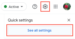 Gear icon and See All Settings in Gmail