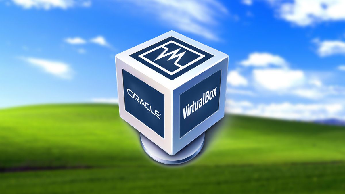 VirtualBox logo on Windows XP background