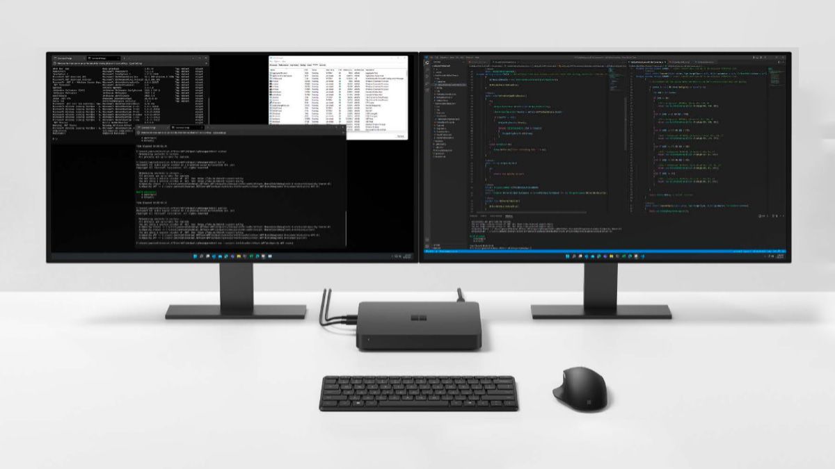 Windows Dev Kit photo with two monitors