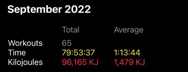 Apple Fitness app workout summary