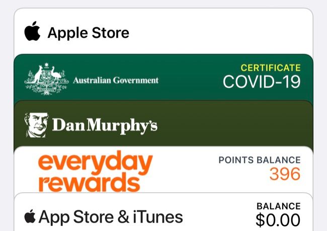 Wallet app on iPhone