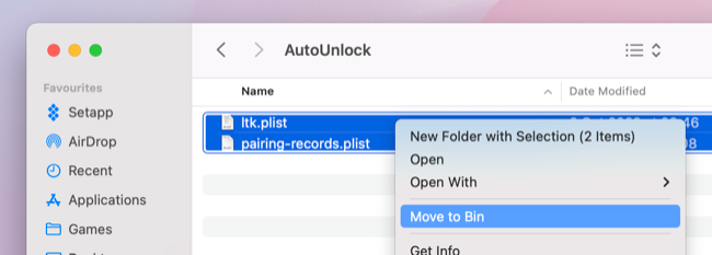 Delete .PLIST files in AutoUnlock folder