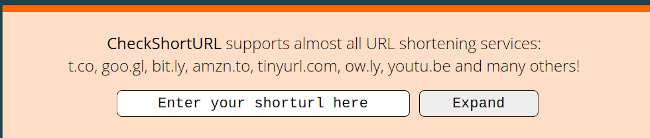 Entering a shortened URL