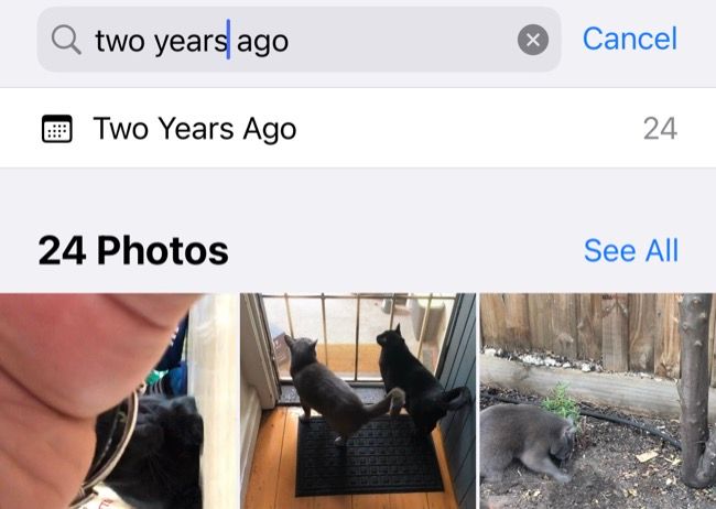 Searching date ranges using natural language in Photos for iPhone