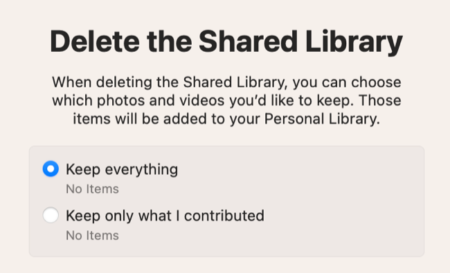 Delete iCloud Shared Photo Library on a Mac