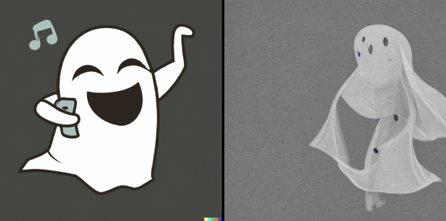 A Ghost Laughing and Dancing.
