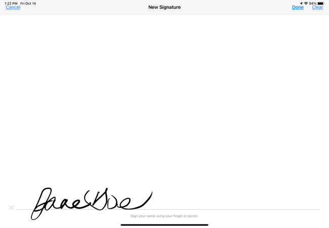 Signature on iPad for Mac