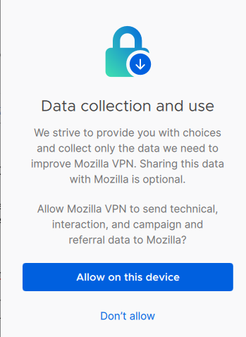 Mozilla opt-out for data collection