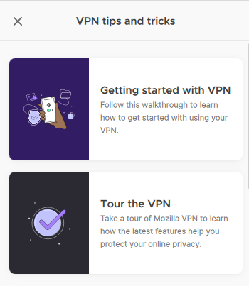 Mozilla VPN tour