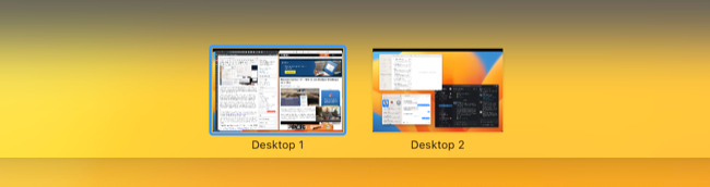 Using multiple desktops to organize apps in macOS 13