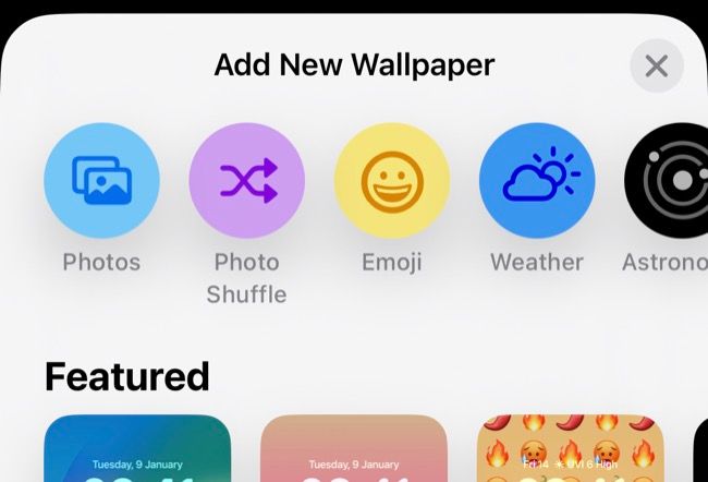 Select a wallpaper from the Lock Screen Gallery picker